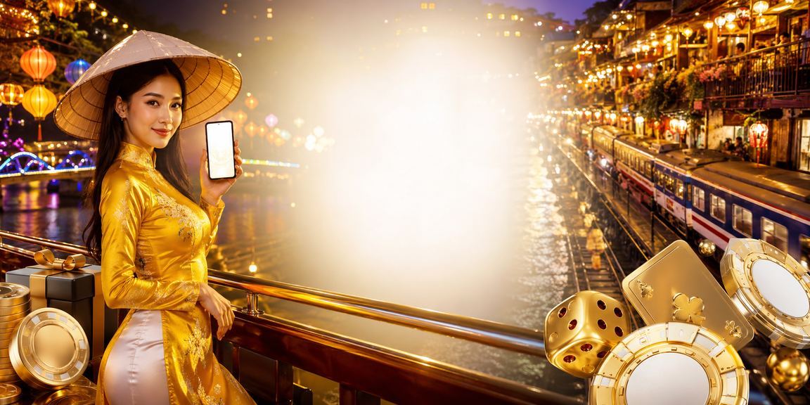 Người phụ nữ mặc áo dài Hà Nội trải nghiệm casino trên điện thoại